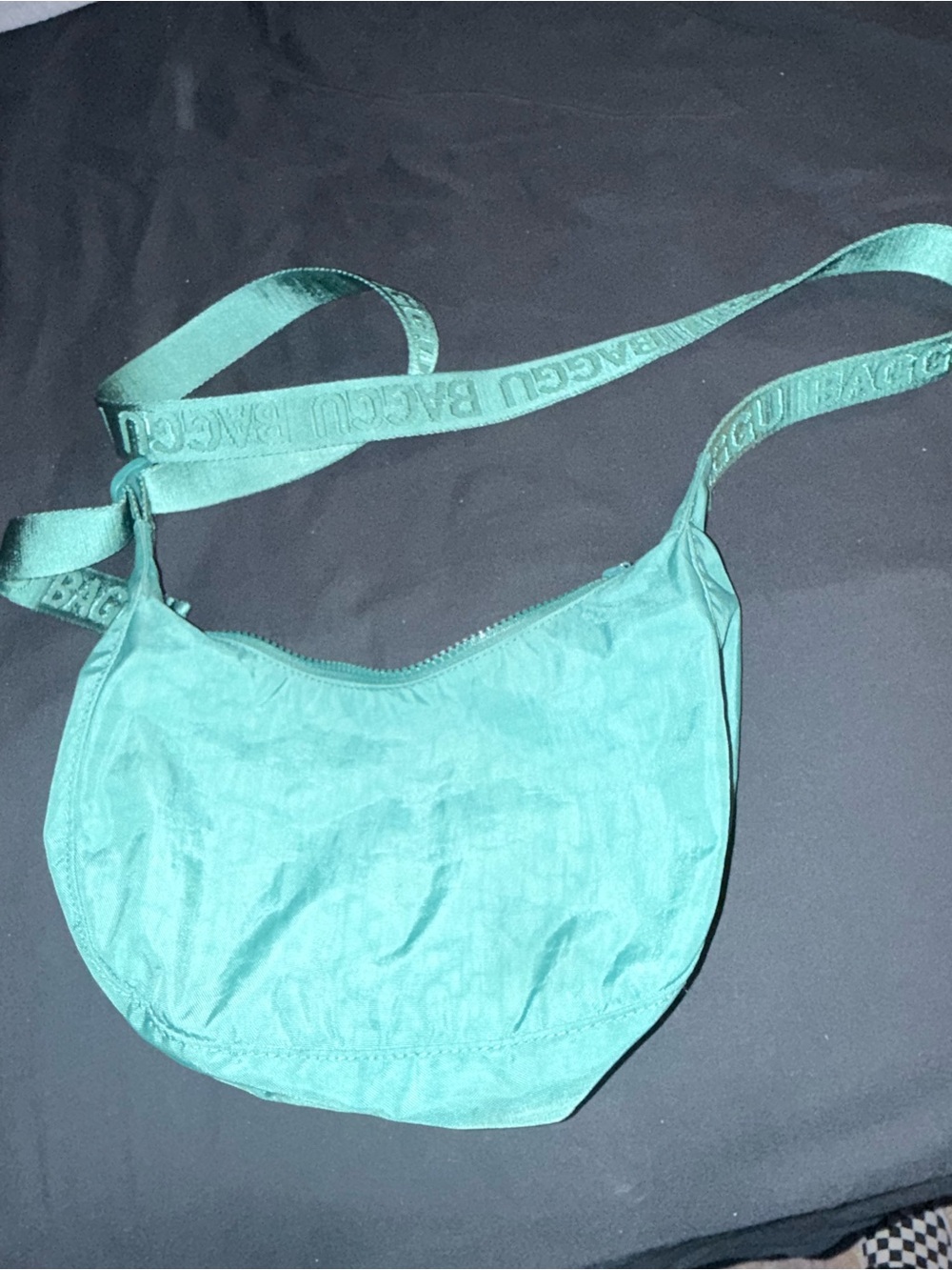 BAGGU Emerald Crescent Crossbody Bag